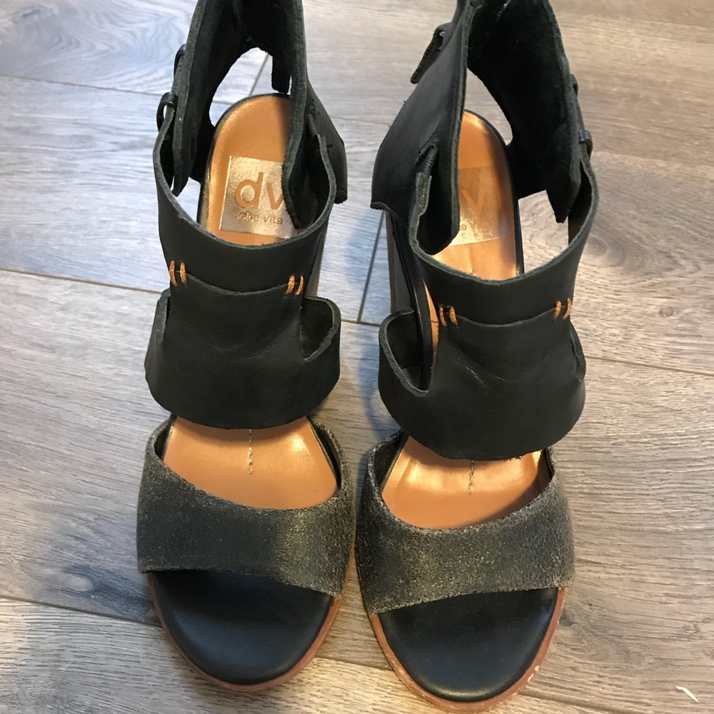 Black cut-out heels